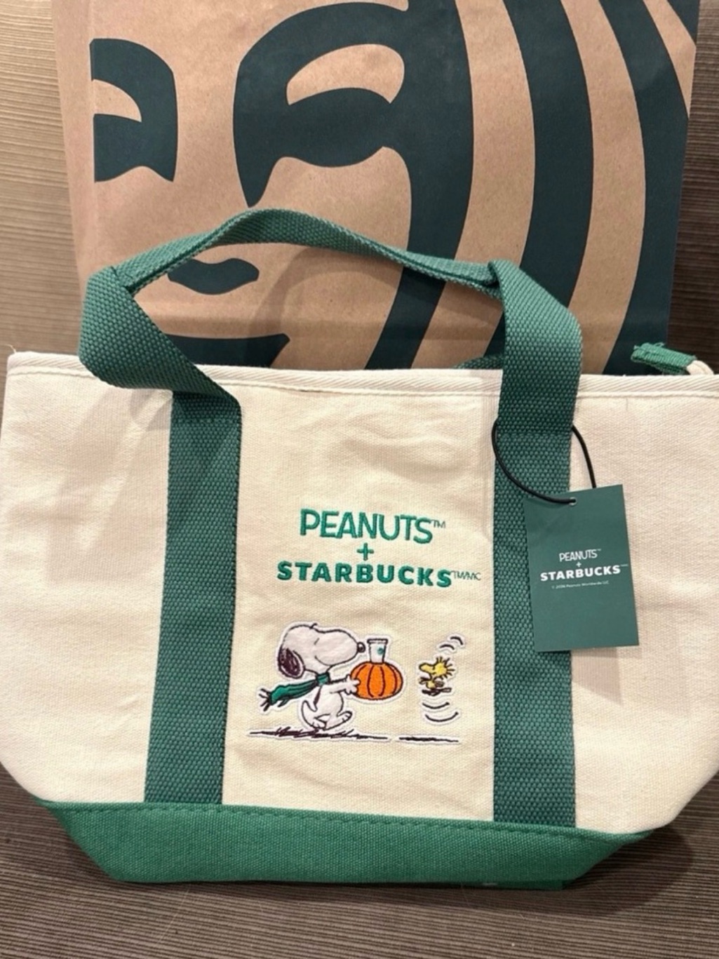 Green Cream Tote Bag